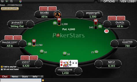 pokerstars poker table